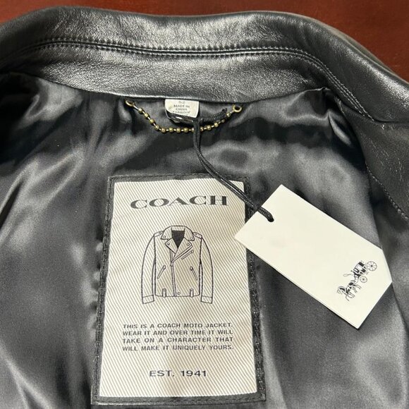 COACH Leather Moto Jacket - Picture 12 of 16